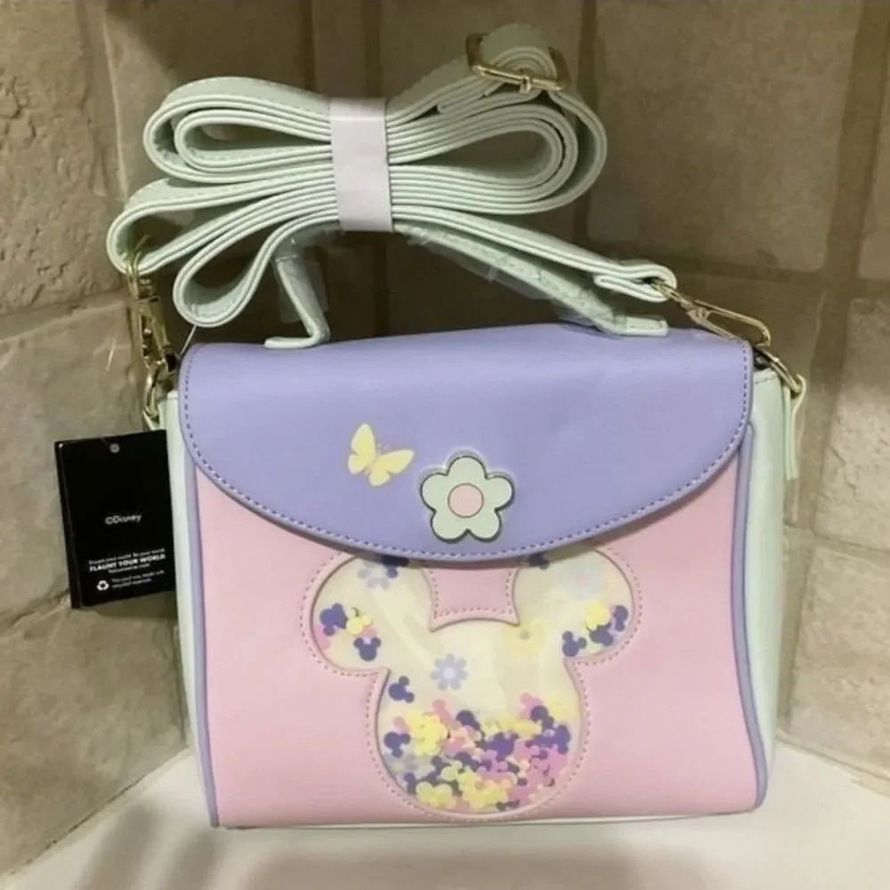 Her Universe Mickey Mouse Floral Pastel Colors Crossbody Bag & Wallet Set NWT